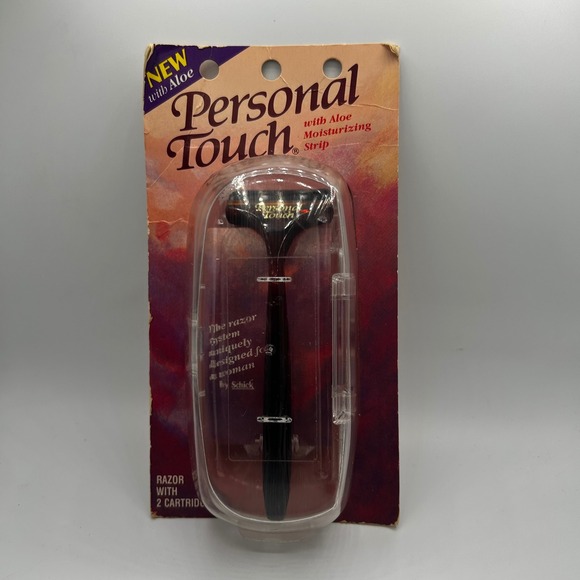 Schick Other - Vintage 1990 Schick Personal Touch Razor with 2 Aloe Strip Cartridges NEW NOS